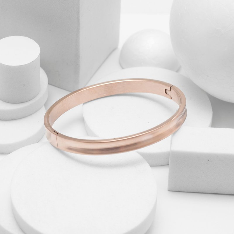 Recovery 钢制凹陷手镯 (玫瑰金) - 手链/手环 - 不锈钢 粉红色