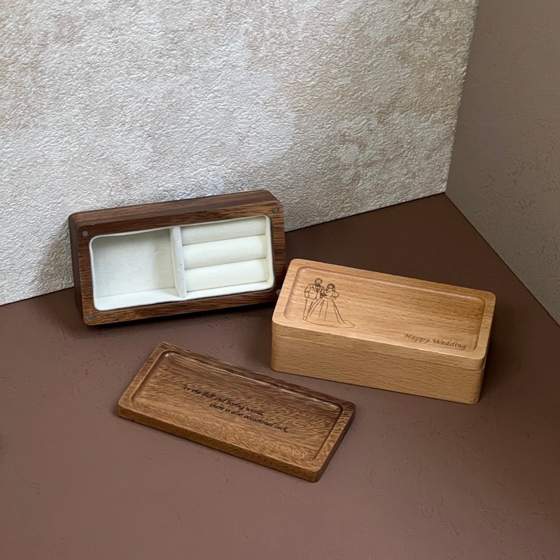 【定制化】原木小饰品盒 实木材质 附精美包装盒 设计 - 收纳用品 - 木头 卡其色