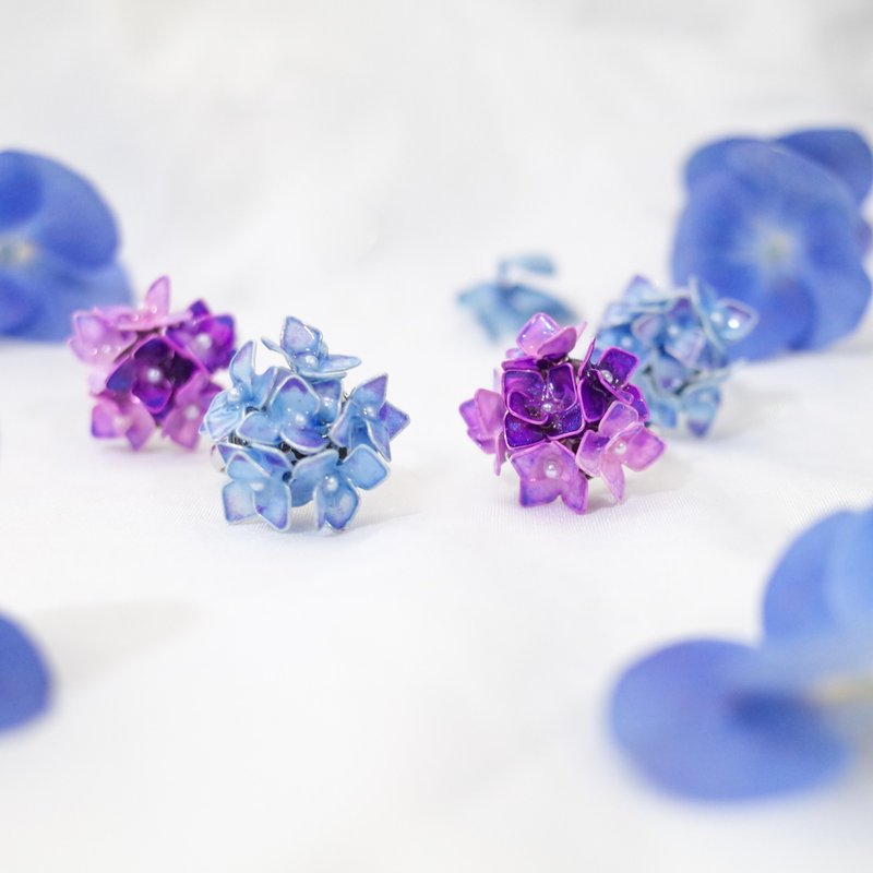 绣球花树脂造型戒指 - 戒指 - 树脂 蓝色