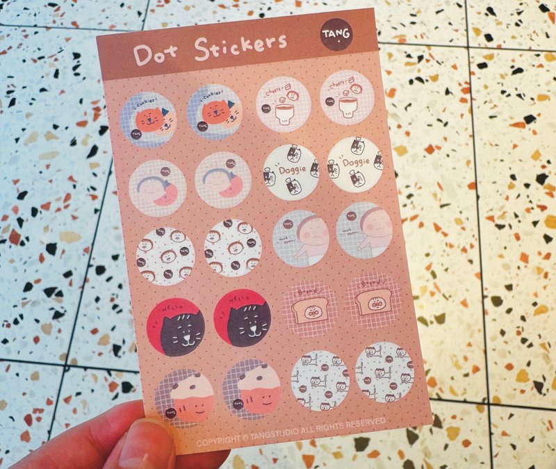 【唐小糖】圆点贴纸 装饰标签分类记号贴纸/合成纸哑膜 - 贴纸 - 其他材质 多色