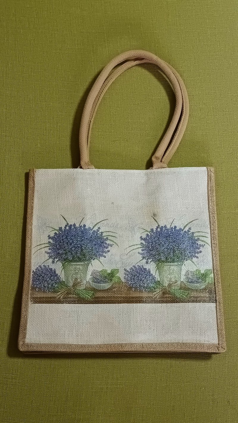 亚麻蝶古巴特托特包 - 手提包/手提袋 - 亚麻 