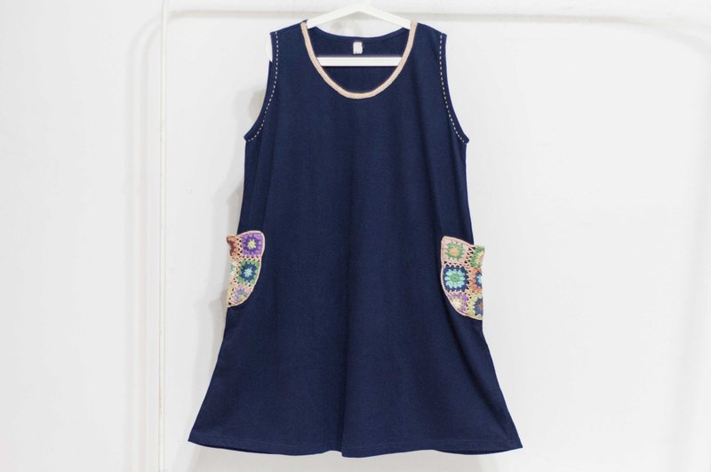 针织钩织纯棉洋装/民族风洋装/花朵洋装/手工刺绣洋装-彩虹花朵风 - 洋装/连衣裙 - 棉．麻 多色