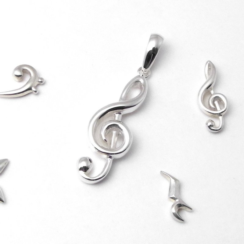 Gran 音谱记号坠饰 - 项链 - 其他金属 银色