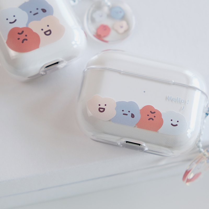 大头喜怒哀乐-AirPods1/2/3/Pro/Pro2 韩国连体耳机保护套 耳机壳 - 耳机收纳 - 塑料 透明