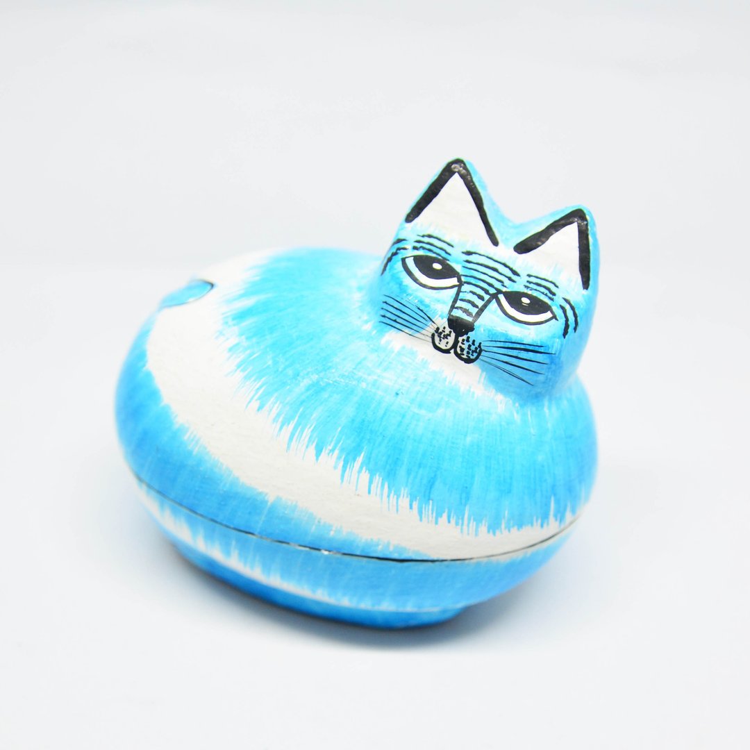 纸上动物盒-蓝猫-公平贸易 - 摆饰 - 纸 蓝色