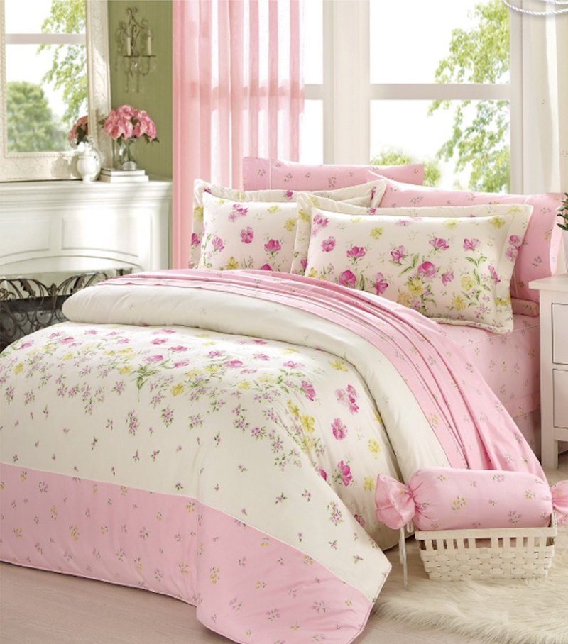 【R828 娇柔盈漾】100% 40支精梳棉 床单组 - 寝具 - 棉．麻 粉红色