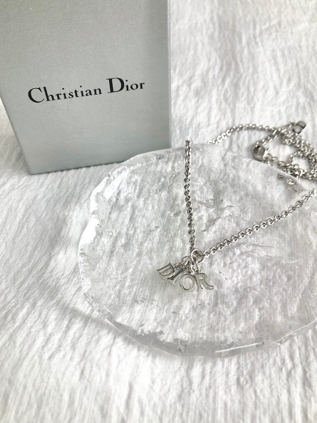 【 日本直送 名牌中古包 】Christian Dior 克里斯汀·迪奥 项链 银色 Logo vintage 古董 t8f4zg - 项链 - 其他材质 银色