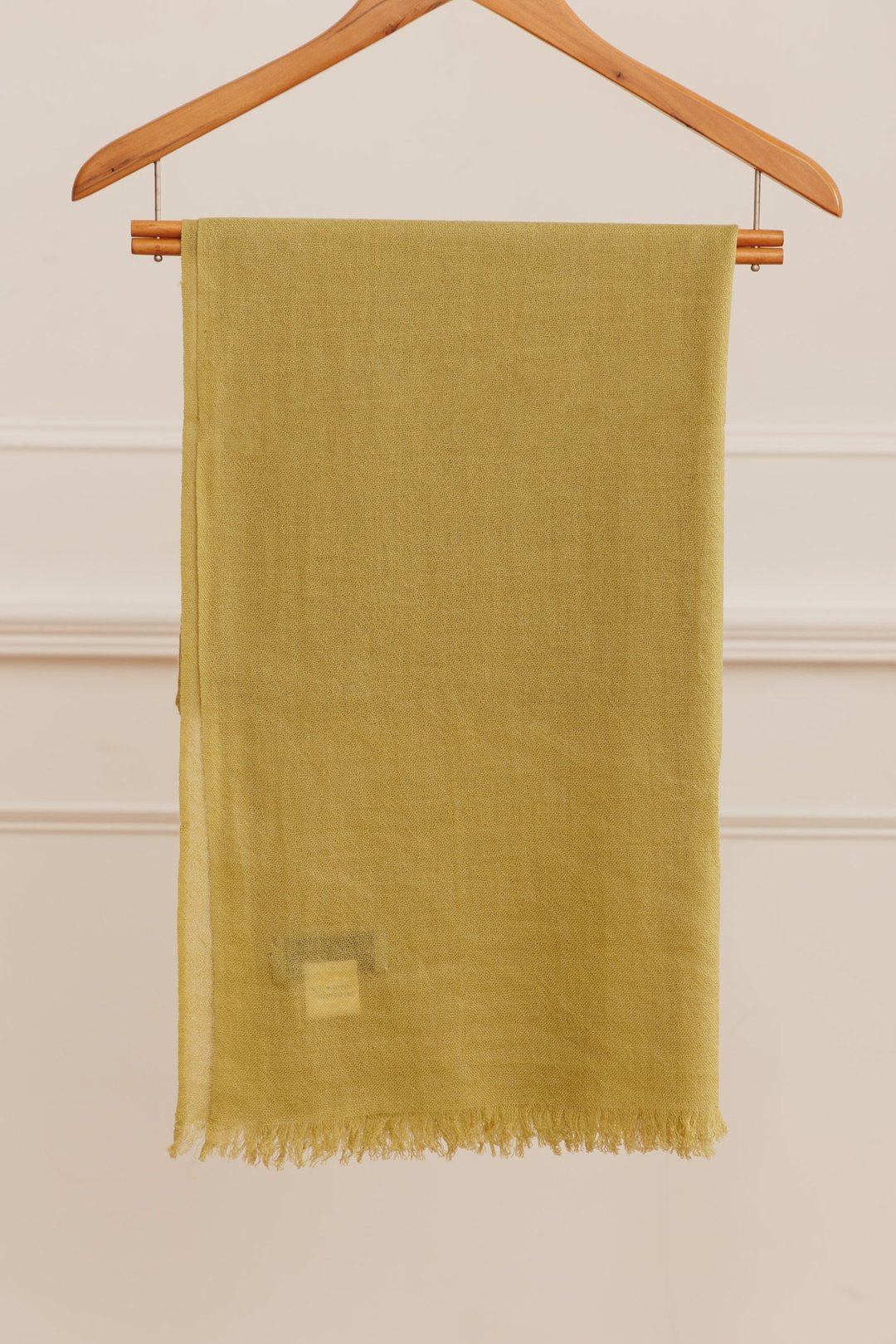 CASHMERE 精薄超高支纱喀什米尔披肩 | MOSS GREEN | - 围巾/披肩 - 羊毛 黄色