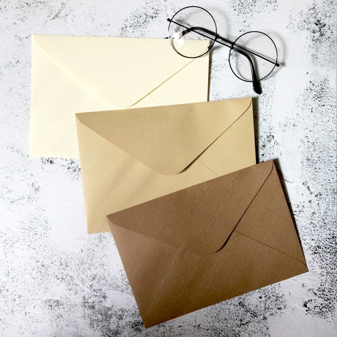 自然系顶级木纹信封西式10K20.4x14cm 50入一组 可加价烫金服务 - 信封/信纸 - 纸 