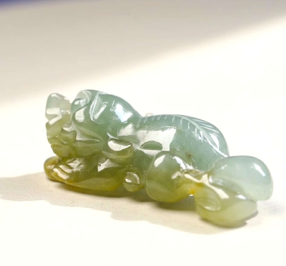 【招财神兽】冰种黄加绿翡翠貔貅 | 天然缅甸玉翡翠A货 | 送礼 - 摆饰 - 玉石 多色