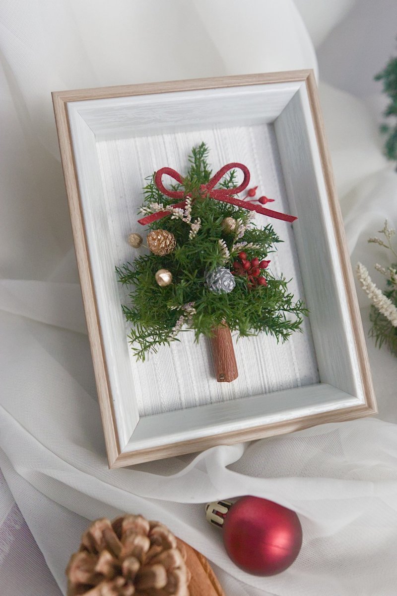 圣诞祝福小树框 - 永生干燥花礼 | 圣诞礼物 | 交换礼物 - 干燥花/捧花 - 植物．花 多色