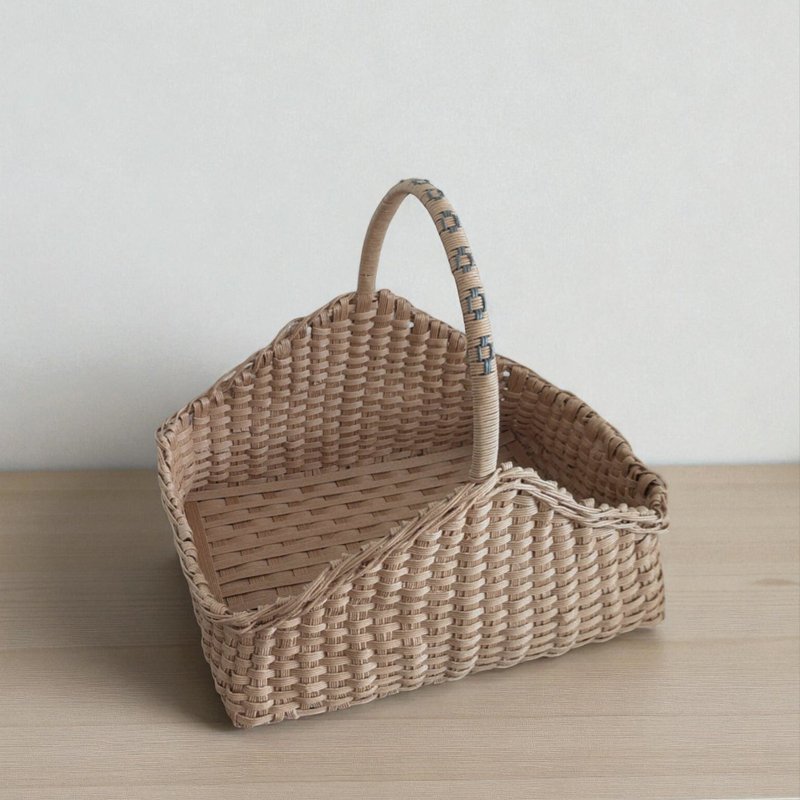 纸编带饼干色小物篮 面包篮 自然风 乡村风 简约风 北欧风 居家装饰 赠礼 礼物 - 收纳用品 - 纸 咖啡色