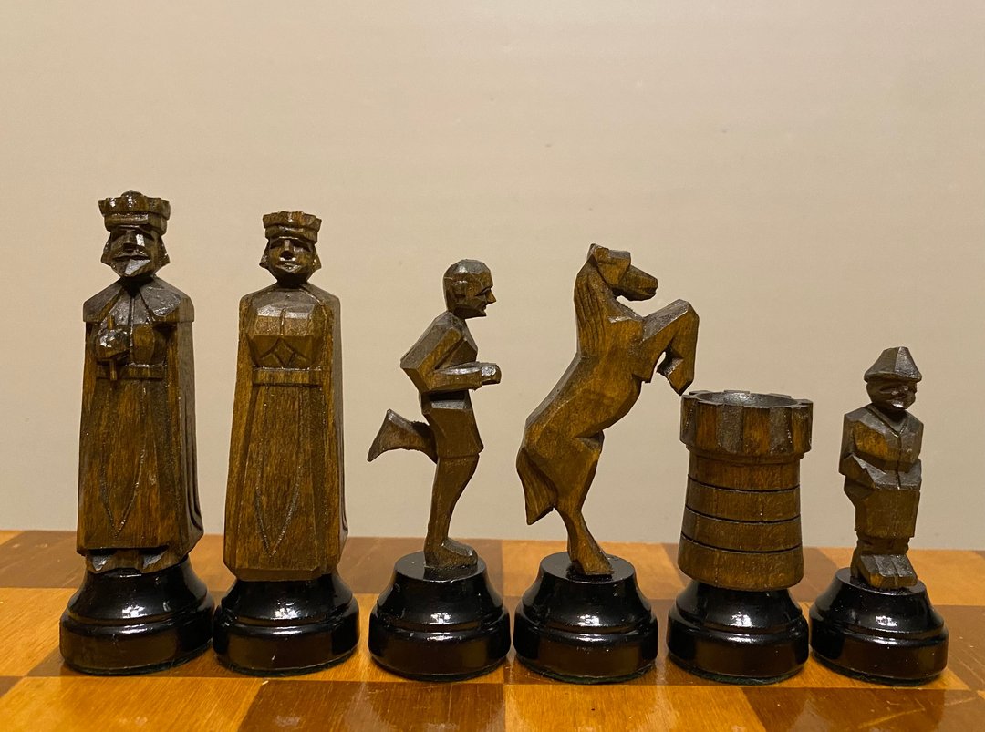 运行东德主教国际象棋，1965 年 - 桌游/玩具 - 木头 