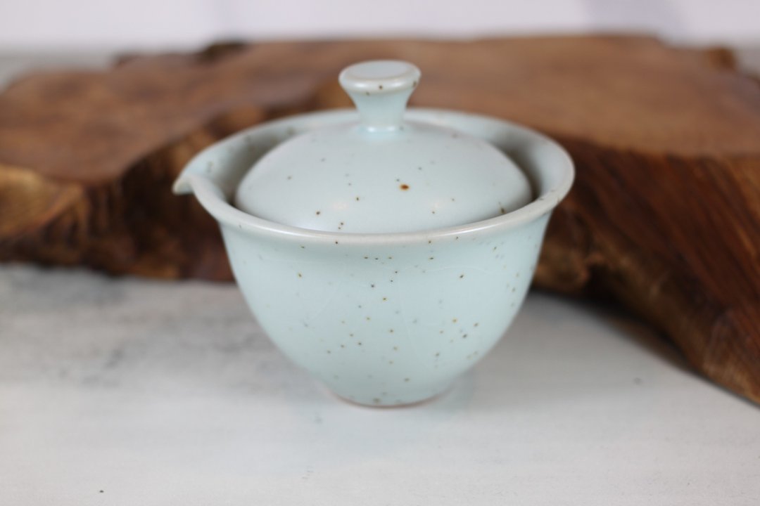 【沐春生活】铁班汝窑 天青开片 盖碗 莺歌名家叶敏祥作品 - 茶具/茶杯 - 瓷 