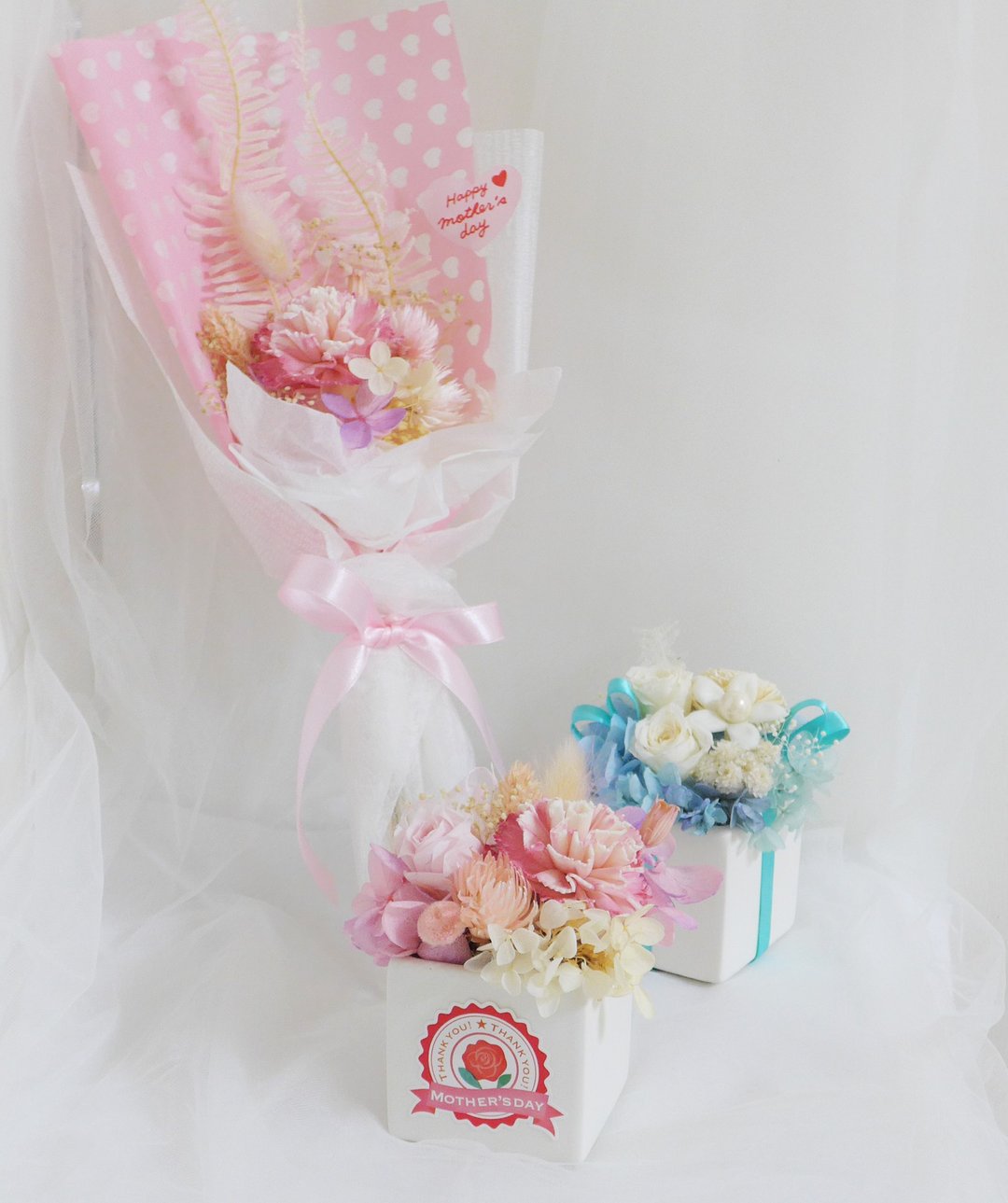 情人节礼物花束妈咪小宝贝花束 结婚捧花永生花毕业花束玫瑰七夕 - 摆饰 - 植物．花 粉红色
