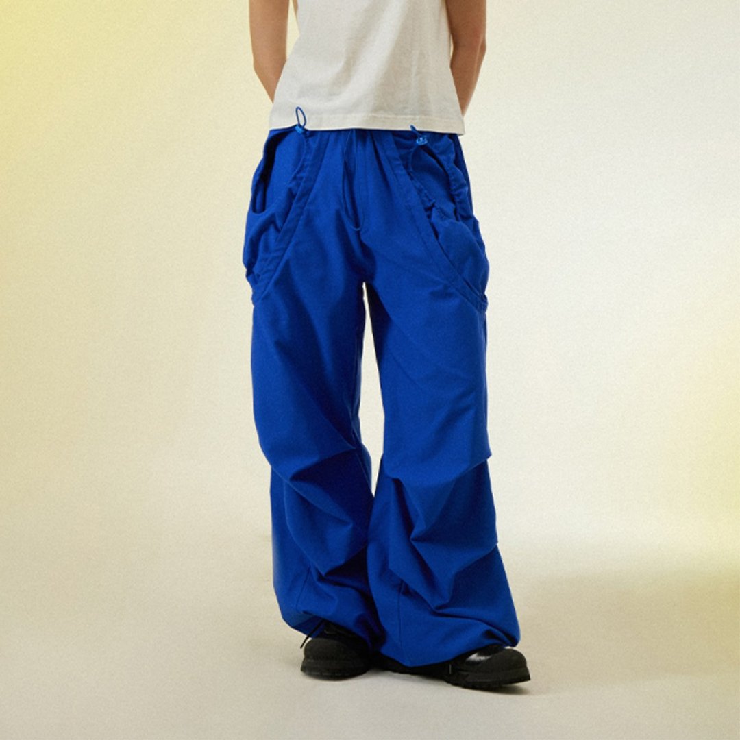 Parachute Tapered Trousers 双椭圆抽绳伞兵裤 无性别穿搭 - 中性裤装 - 其他材质 蓝色