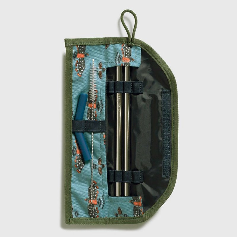 United by Blue 防泼水吸管收纳包组 Straw Kit 211-印花浅蓝 - 环保吸管 - 不锈钢 多色