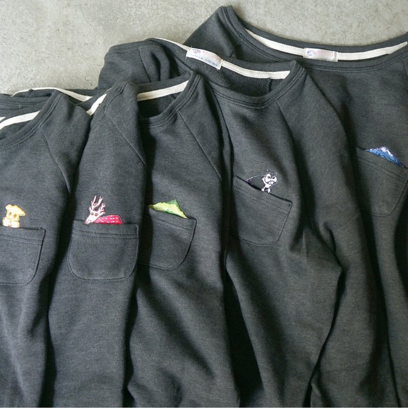 Yinke麻花黑小口袋圆领舒服口袋软软上衣 / - 女装上衣 - 棉．麻 黑色