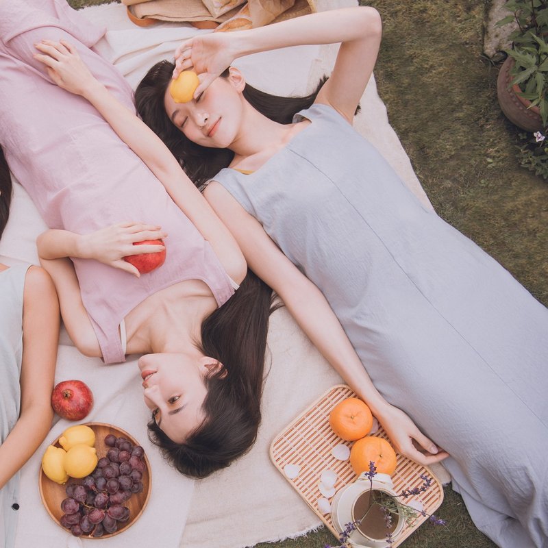 【MACACA】如菓口袋洋装 - BIE8402 粉蓝 - 洋装/连衣裙 - 其他材质 蓝色