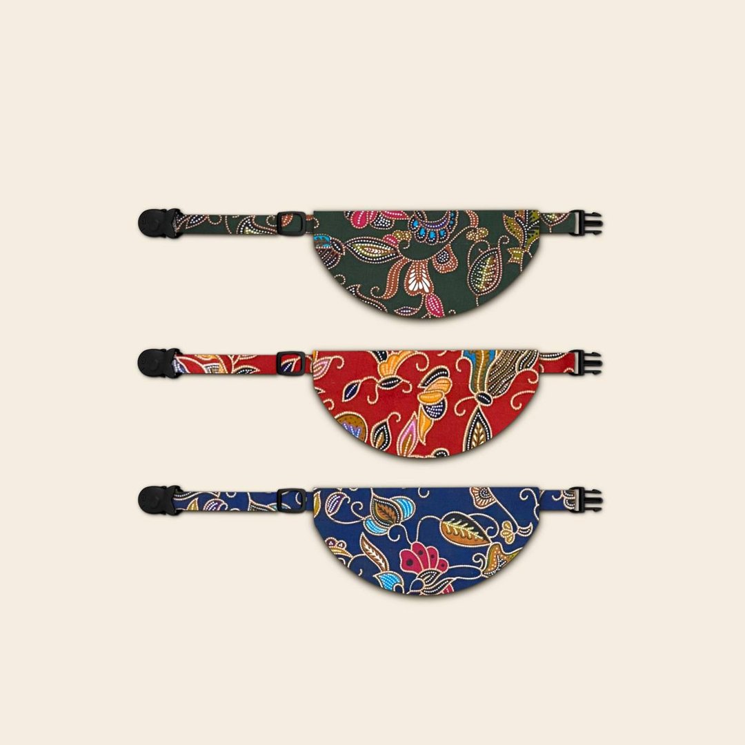 简约手工定制猫咪项圈 | Half Circle Batik Bandana Cat Collar - 项圈/牵绳 - 棉 多色
