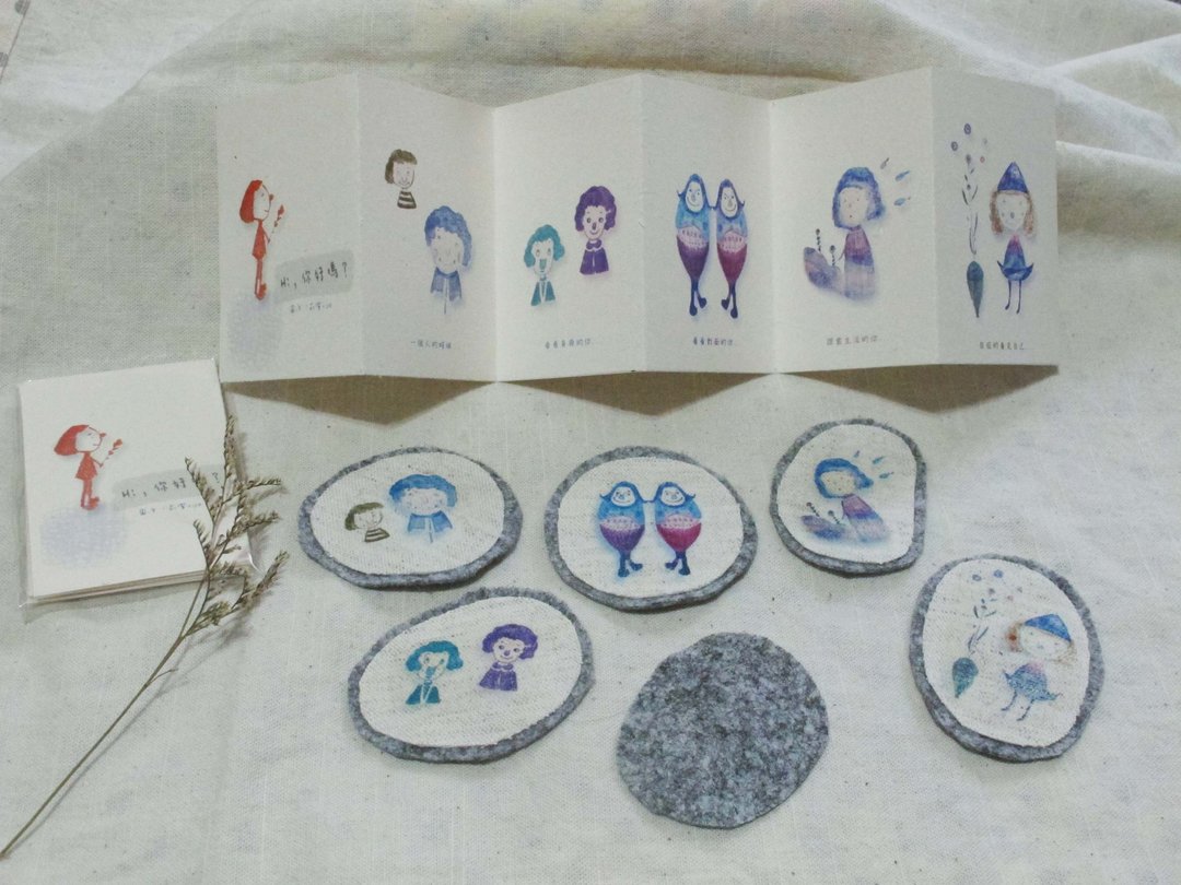 Hi 你好  mini zine - 卡片/明信片 - 纸 白色