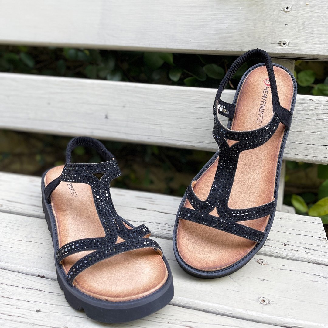 【 Heavenly Feet 】英国舒适品牌|素色工字水钻休闲凉鞋 ACE - 男女凉鞋 - 其他材质 多色