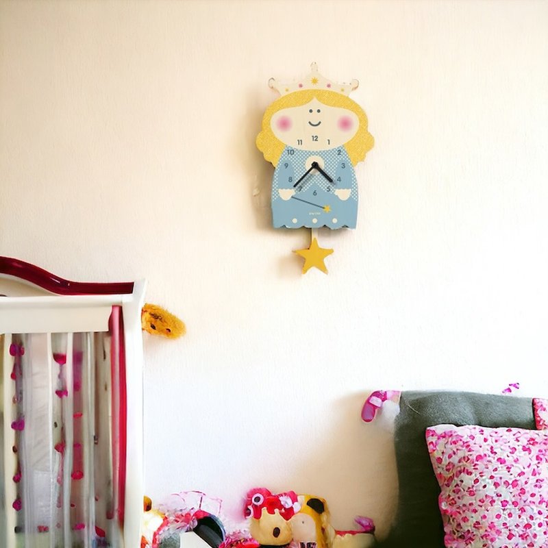 美国Popclox 公主 3D立体摆钟 - 时钟/闹钟 - 木头 咖啡色