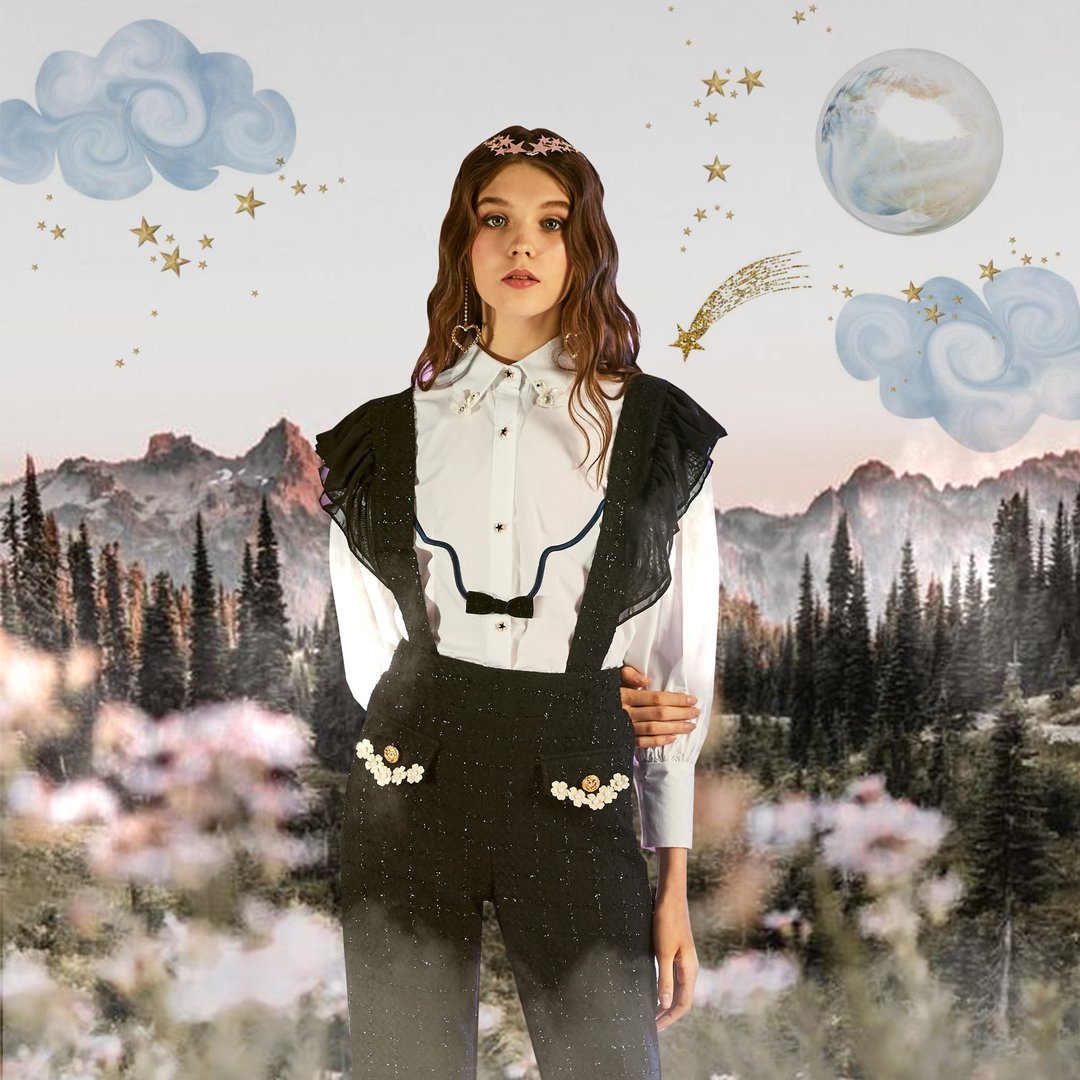 (FREE SIZE) White Swan Shirt - 女装衬衫 - 棉 