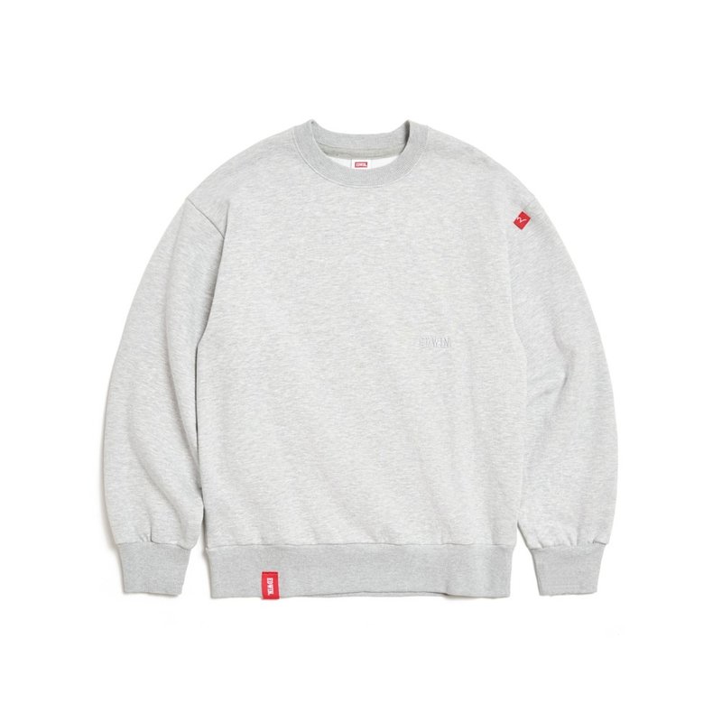 EDWIN 潮牌宽版长袖T恤-男款 (银灰色) - 中性连帽卫衣/T 恤 - 棉．麻 灰色