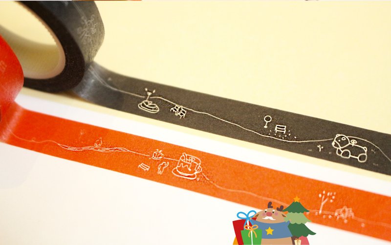 【时间长河 / 微故事和纸胶带 - 砖橘红与深黑灰各1入】 - 纸胶带 - 纸 多色