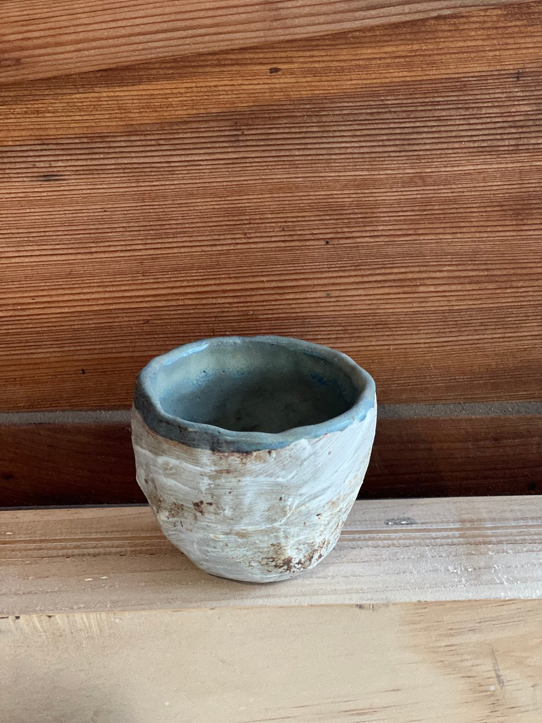 【小陪】刷纹磨砂感内蓝茶杯 - 茶杯 杯 生活食器 高台  陶器 盆 - 茶具/茶杯 - 陶 多色