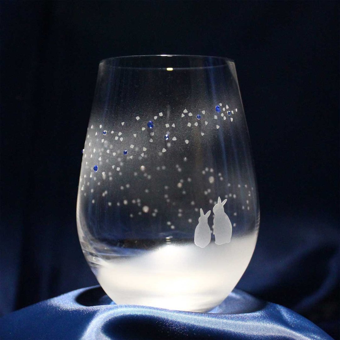 [奔向蔚蓝银河] 兔子图案玻璃杯 - 玻璃杯 - 玻璃 透明