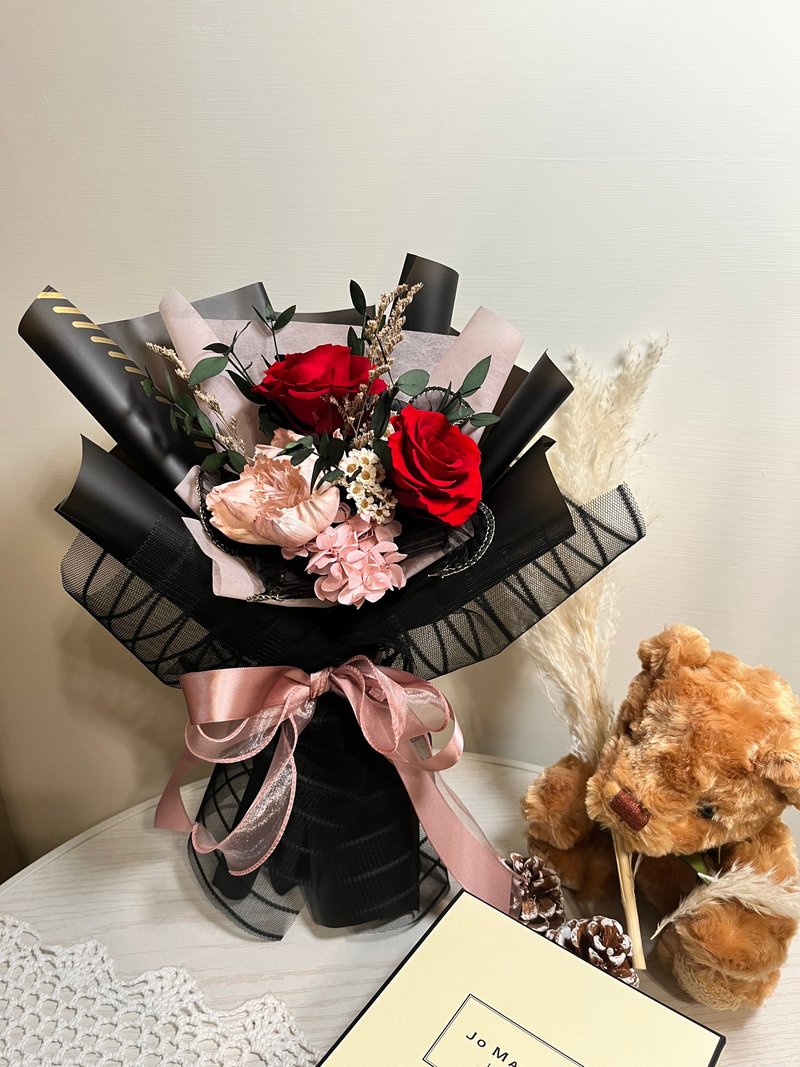 情人节礼物 玫瑰色的妳 永生花束 - 干燥花/捧花 - 植物．花 红色