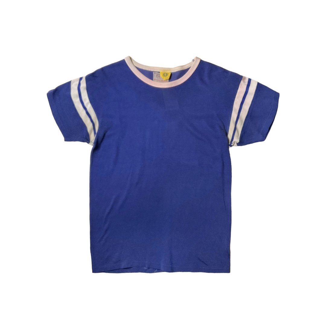 60s Vintage Football T-shirt 古着蓝白相间橄榄球上衣 - 男装上衣/T 恤 - 其他材质 蓝色