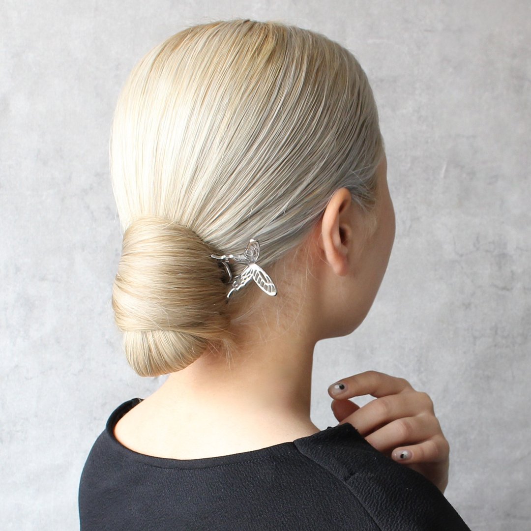 KANZASHI Hair pin  【Butterfly / Queen】 - 发饰 - 其他金属 银色