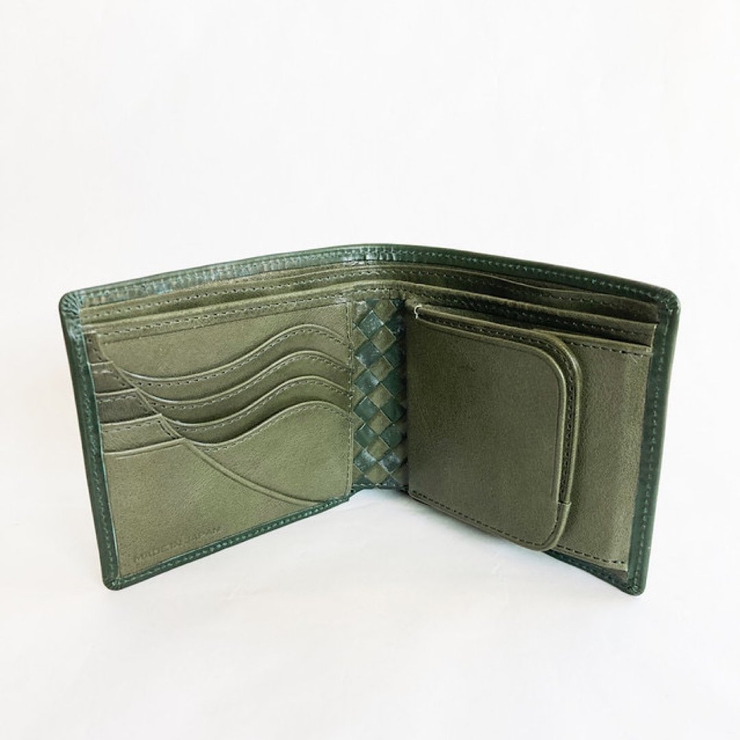 Extra Edition Basic Art Wallet Bridle Leather GREEN x Barolo Olive Green - 皮夹/钱包 - 真皮 绿色