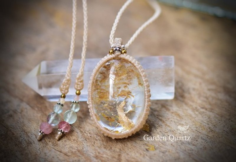 中粒★金色裂痕★花园石英花边项链 858 - 项链 - 宝石 