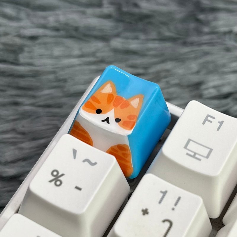 OEM Keycap ginger and white cat-blue - 电脑配件 - 塑料 蓝色