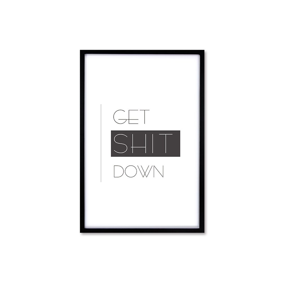 北欧风装饰画相框 Get Shit Down 经典款 黑色框 63x43cm 室设 - 画框/相框 - 木头 黑色