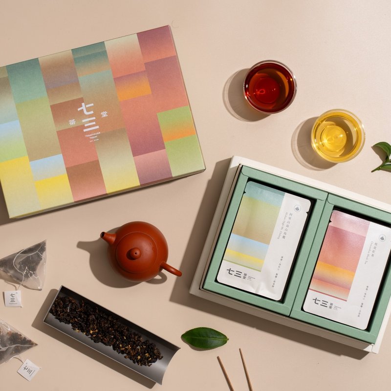 七三茶堂 风味色谱茶礼盒丨立体茶包 + 立体茶包【附提袋】 - 茶 - 纸 多色