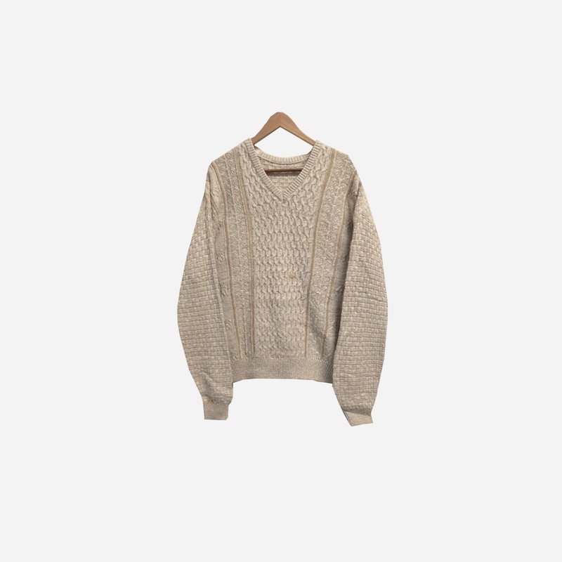 古着织花细针织毛衣 307 - 女装针织衫/毛衣 - 羊毛 卡其色