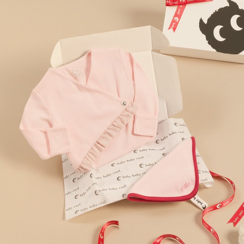 定制化姓名 新生儿礼物 荷叶摇摆新生儿包屁衣 弥月礼 有机棉童装 - 包屁衣/连体衣 - 棉．麻 粉红色