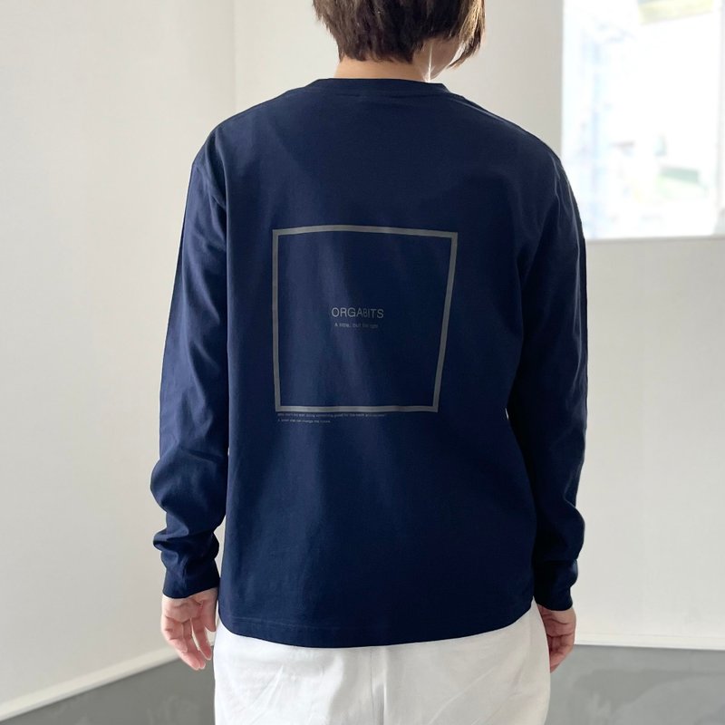 有机棉长袖T恤 男女同款 4色可选 【海军蓝】 - 女装 T 恤 - 棉．麻 蓝色