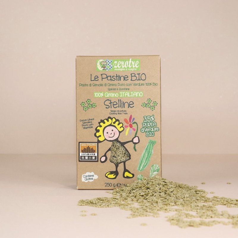 意大利【ZeroTre】卷发夏菈 绿蔬菜星星面(250g) - 面/面线/米粉 - 其他材质 绿色
