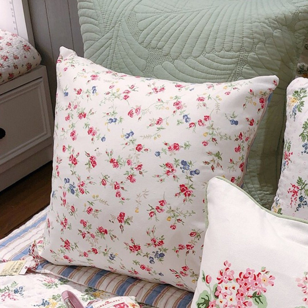 丹麦GreenGate Ottilia white 抱枕套 40x40cm - 枕头/抱枕 - 棉 多色