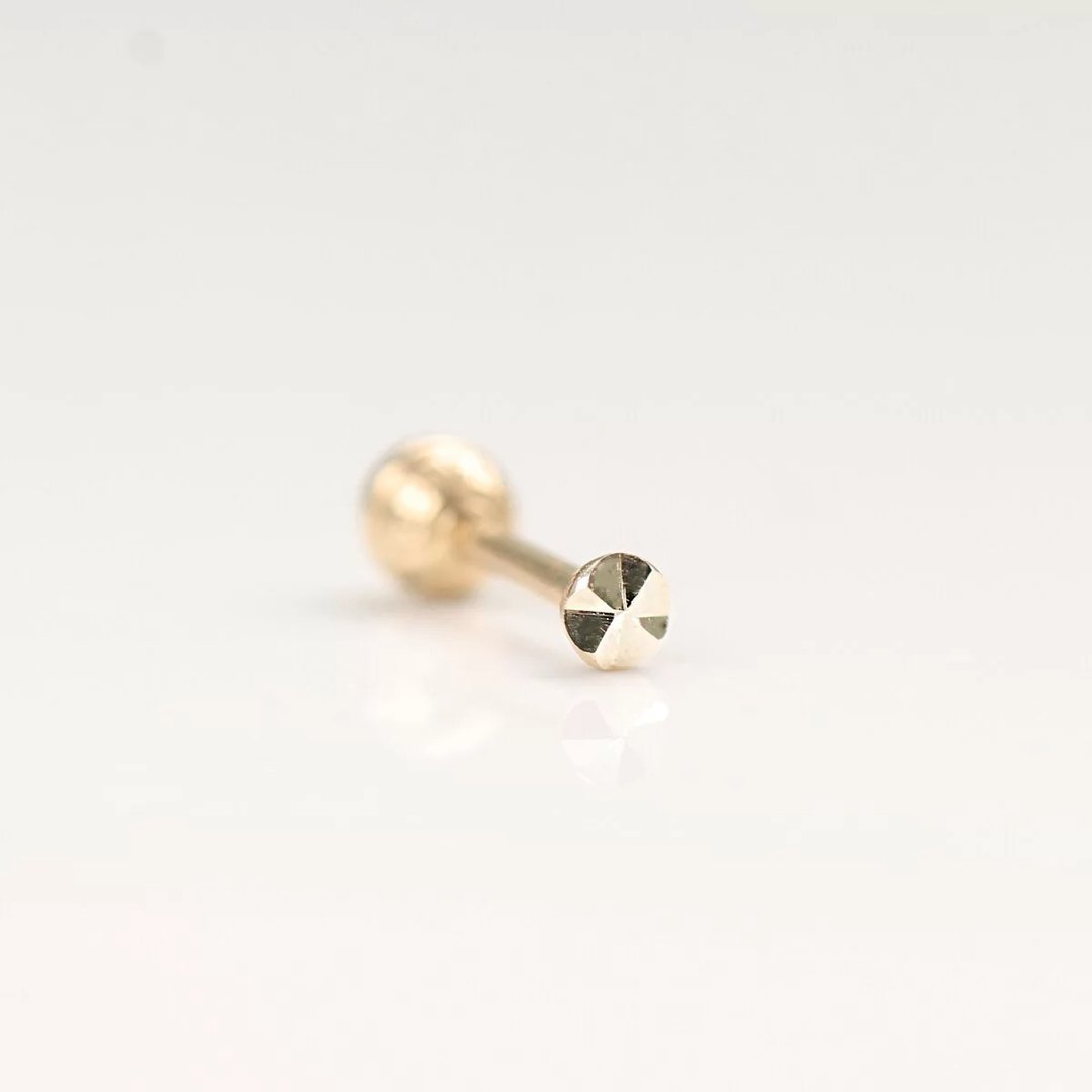 14K  金放射转珠耳环 (单个) - 耳环/耳夹 - 贵金属 金色