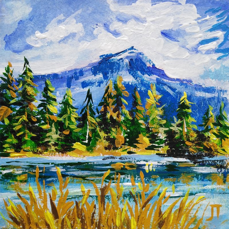 原画山水湖山松林 - 墙贴/壁贴 - 其他材质 多色