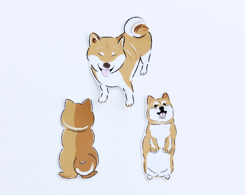 小饭团  柴柴大型防水贴纸 No.4 柴犬 行李箱贴纸 - 贴纸 - 纸 