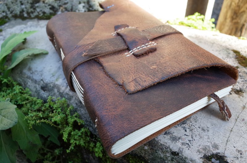 【珍藏版】线装皮革手工书。手帐。手札。旅游笔记本 。N016。 - 笔记本/手帐 - 真皮 咖啡色