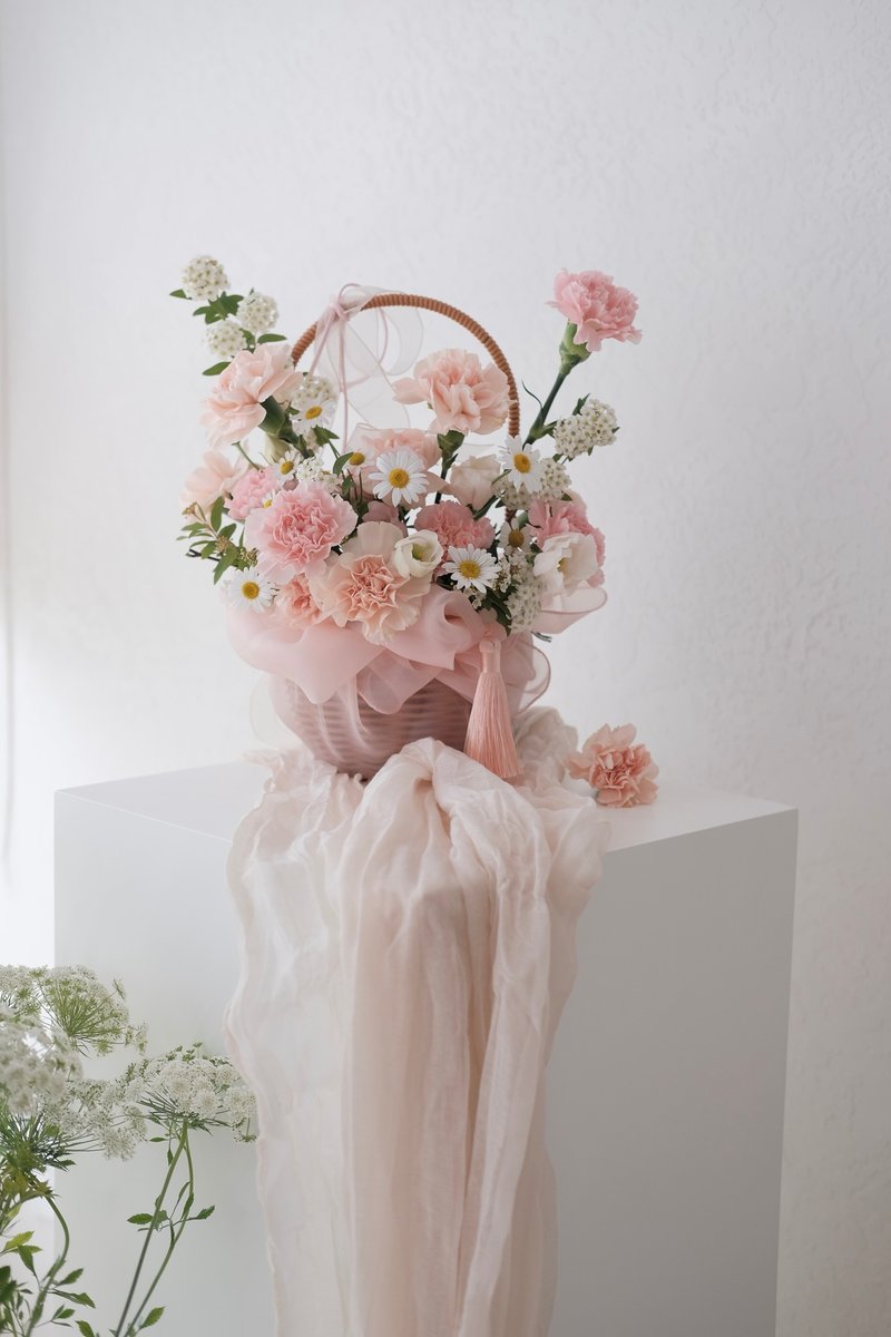 2025母亲节 生日花篮 康乃馨 礼物 花束 - 植栽/盆栽 - 植物．花 粉红色